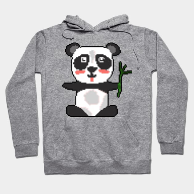 Panda Love: Pixel Art Panda Design for Charming Fashion Hoodie by Pixel.id